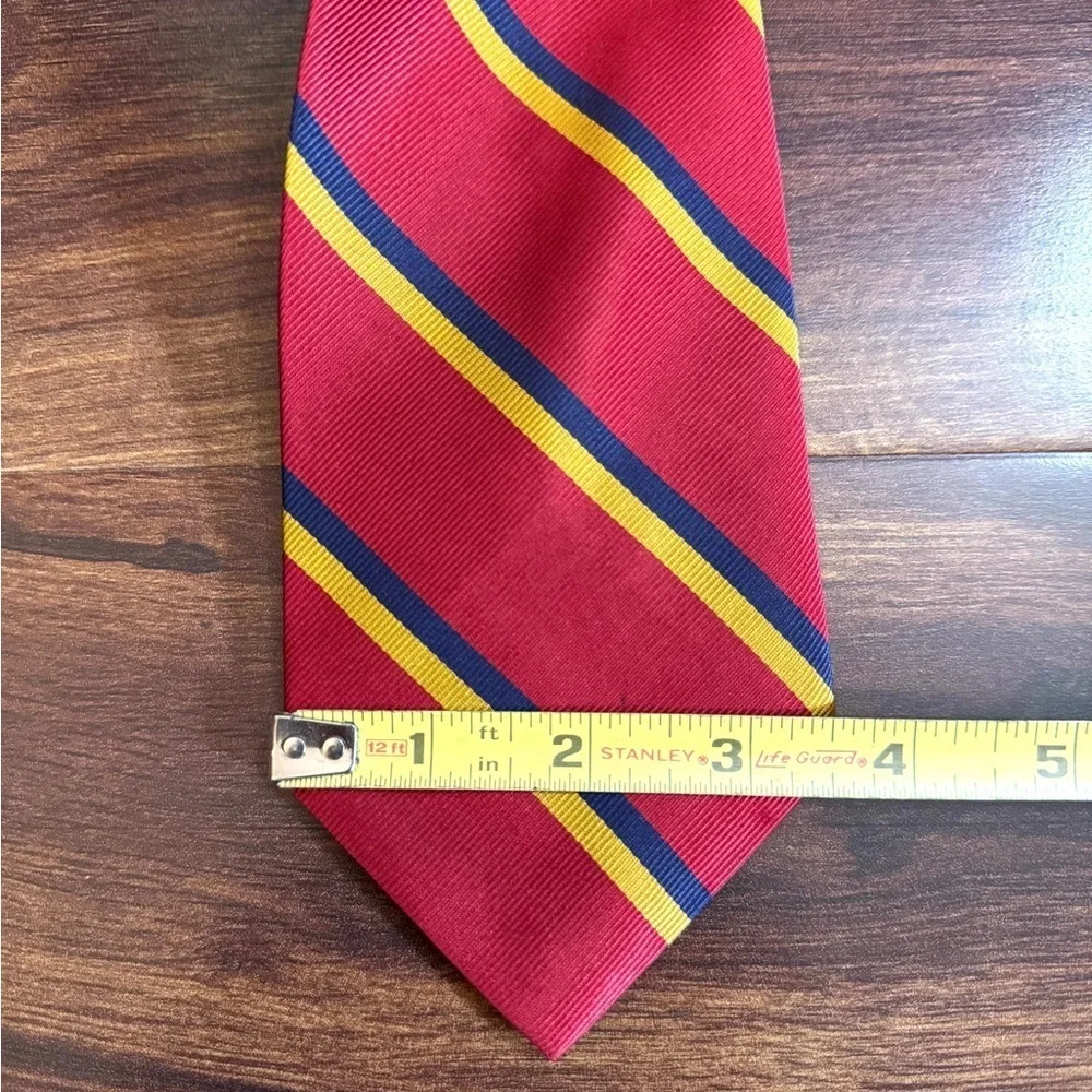 J. CREW Factory Silk Red and Yellow Striped Necktie